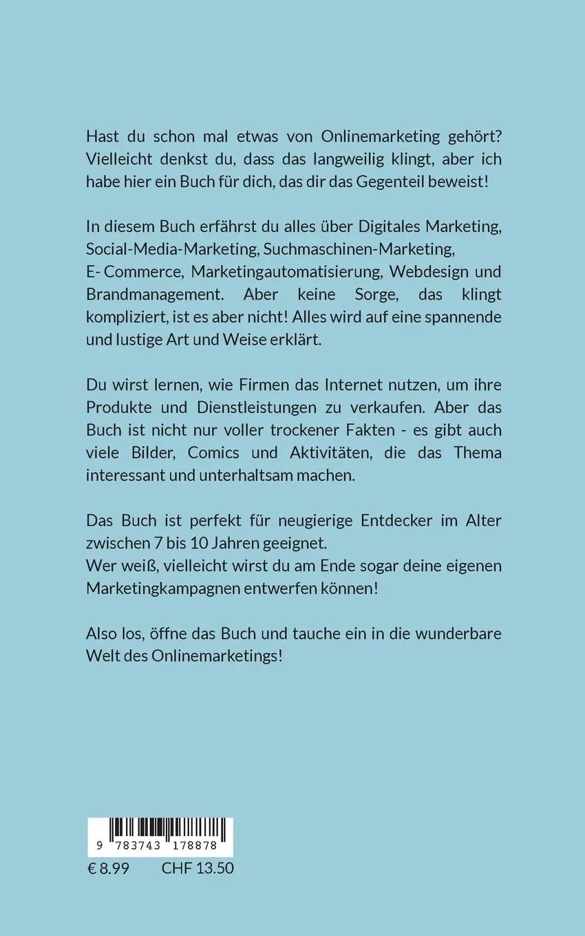 Rückseite: 9783743178878 | Onlinemarketing für Kids | Die Grundlagen einfach erklärt | Buddy Toe