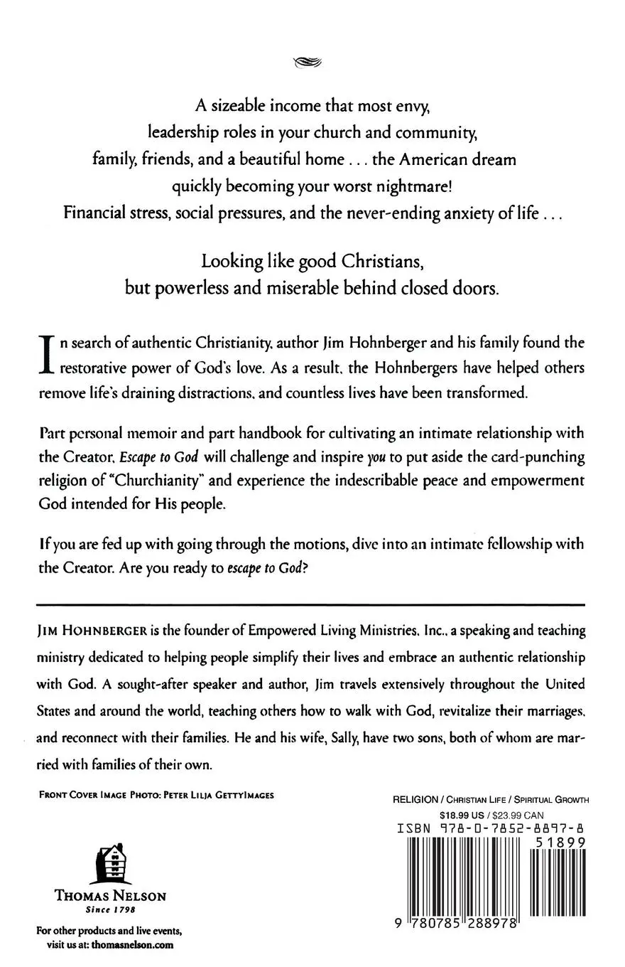 Rückseite: 9780785288978 | Escape to God | A Desperate Search for His Presence | Jim Hohnberger