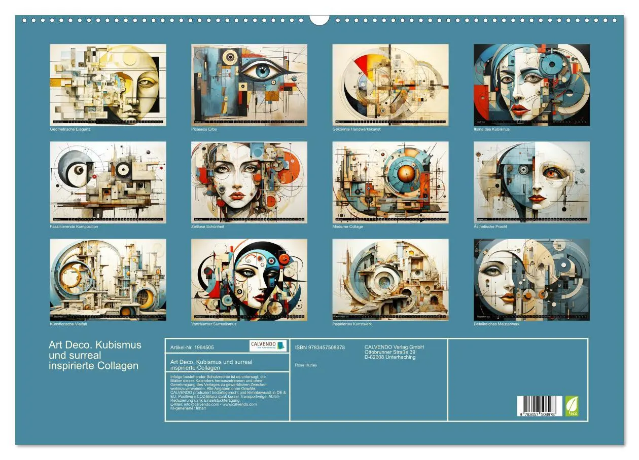 Bild: 9783457508978 | Art Deco. Kubismus und surreal inspirierte Collagen (Wandkalender...