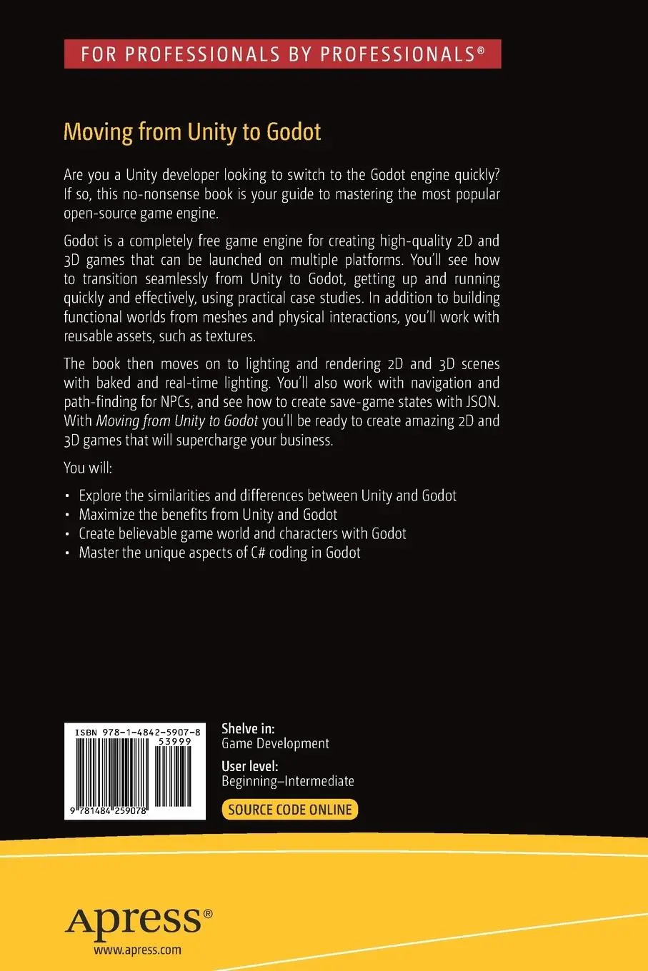Rückseite: 9781484259078 | Moving from Unity to Godot | Alan Thorn | Taschenbuch | xii | Englisch