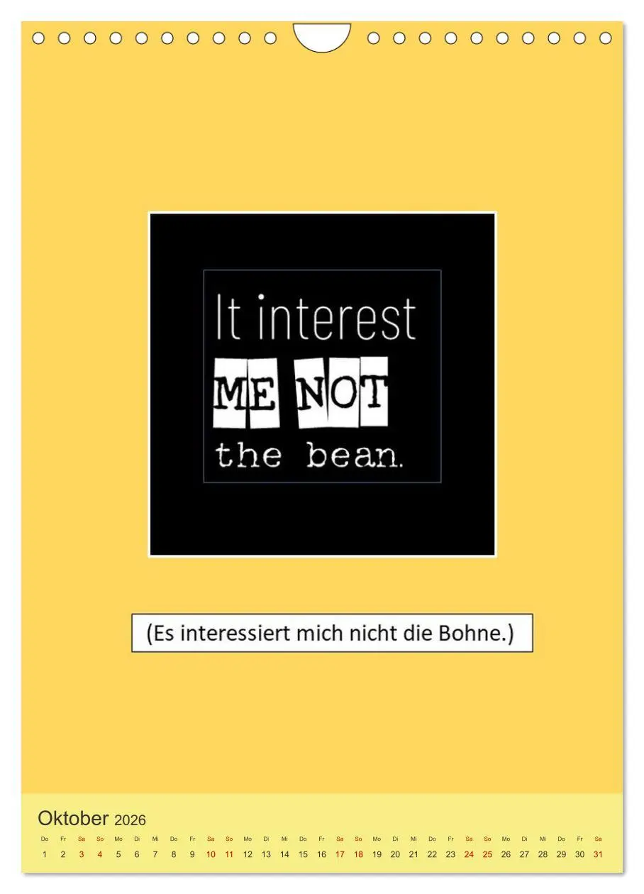 Bild: 9783457259078 | Nix als DENGLISCH (Wandkalender 2026 DIN A4 hoch), CALVENDO...