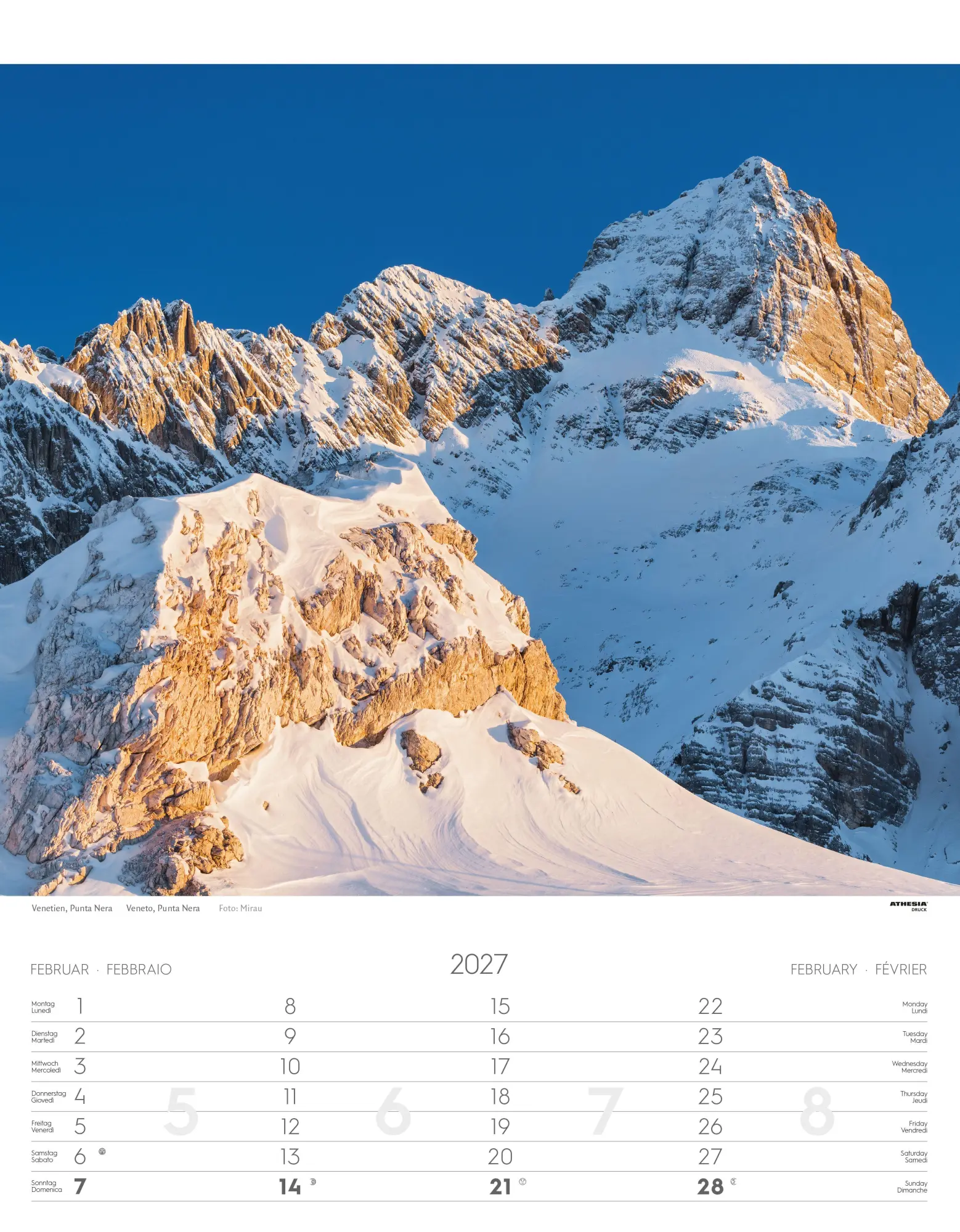 Bild: 9788868399078 | Weltnaturerbe Dolomiten Kalender 2027 | Athesia-Tappeiner Verlag