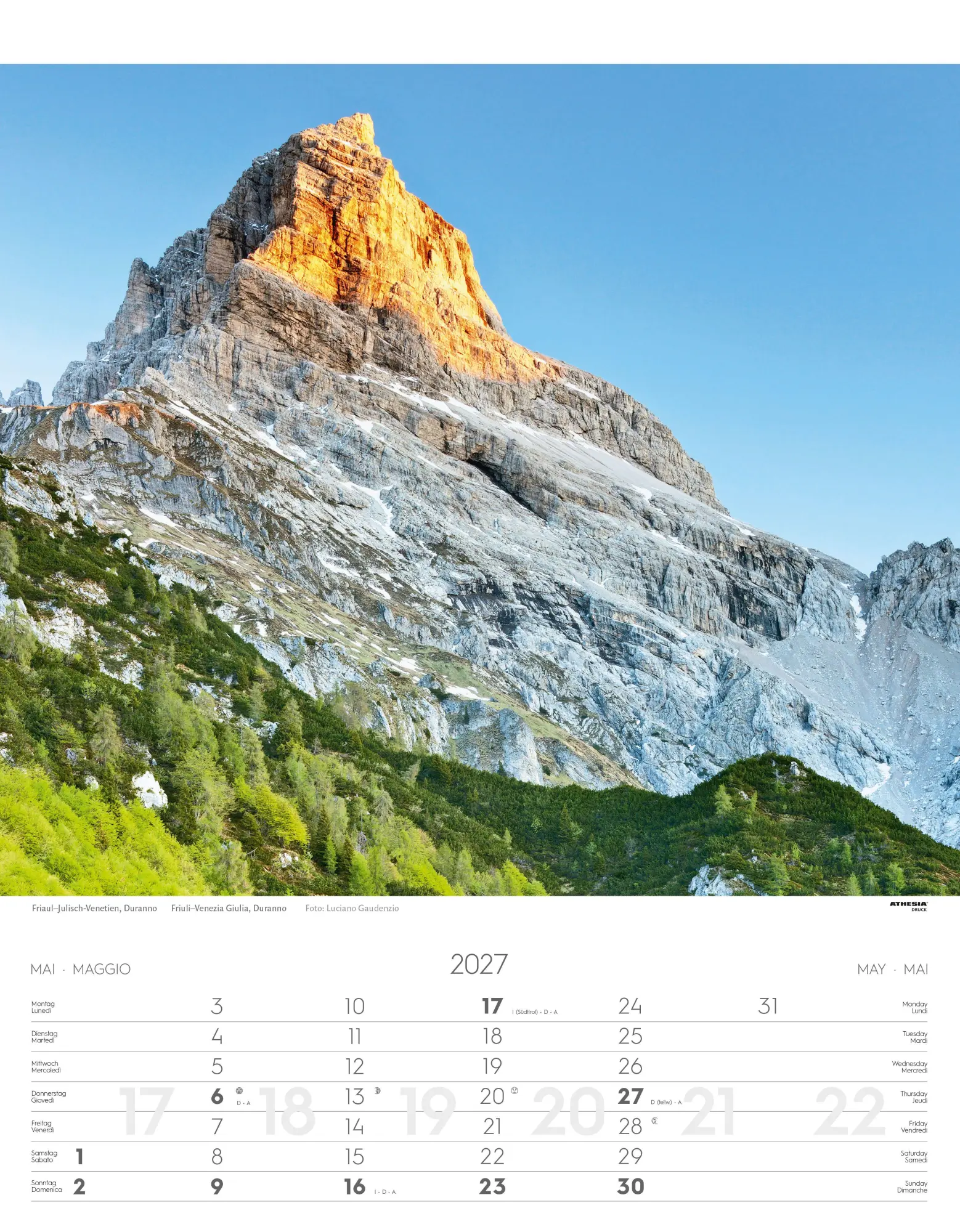 Bild: 9788868399078 | Weltnaturerbe Dolomiten Kalender 2027 | Athesia-Tappeiner Verlag