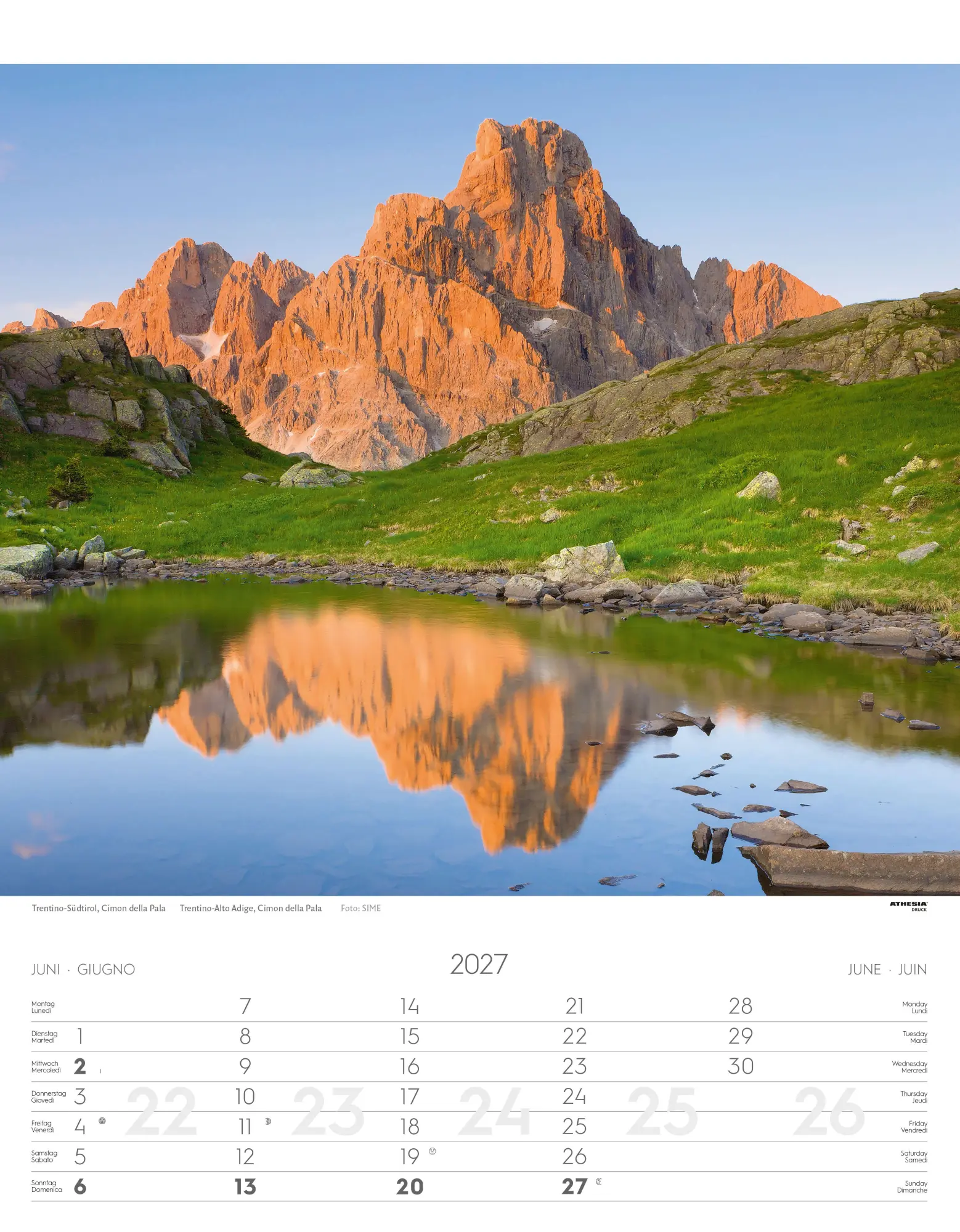 Bild: 9788868399078 | Weltnaturerbe Dolomiten Kalender 2027 | Athesia-Tappeiner Verlag