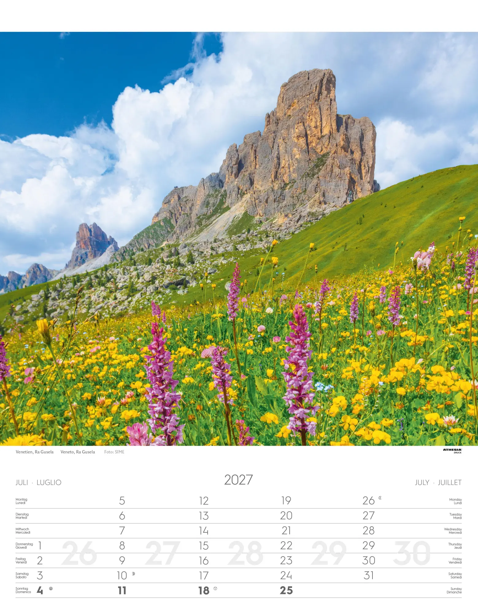 Bild: 9788868399078 | Weltnaturerbe Dolomiten Kalender 2027 | Athesia-Tappeiner Verlag