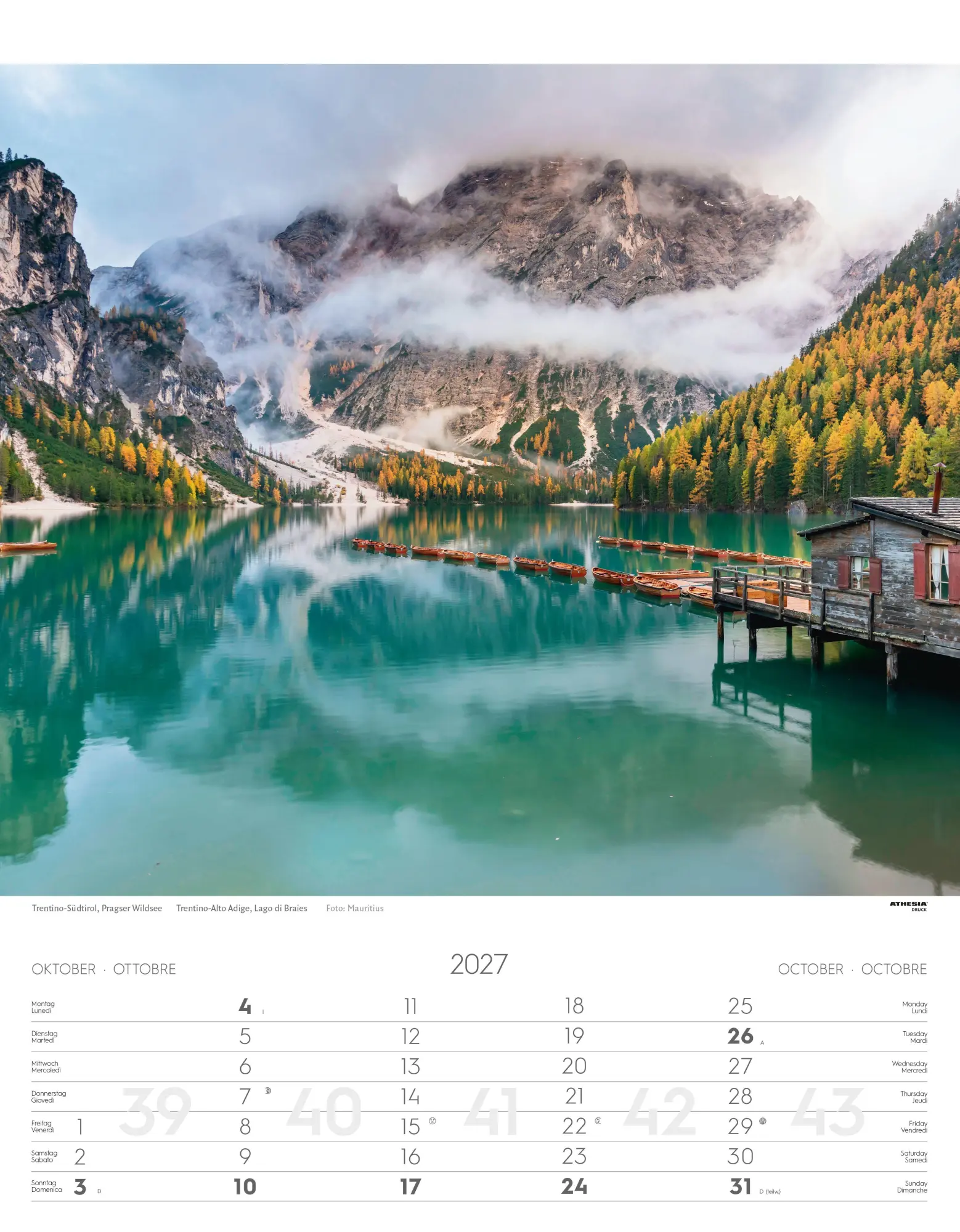 Bild: 9788868399078 | Weltnaturerbe Dolomiten Kalender 2027 | Athesia-Tappeiner Verlag