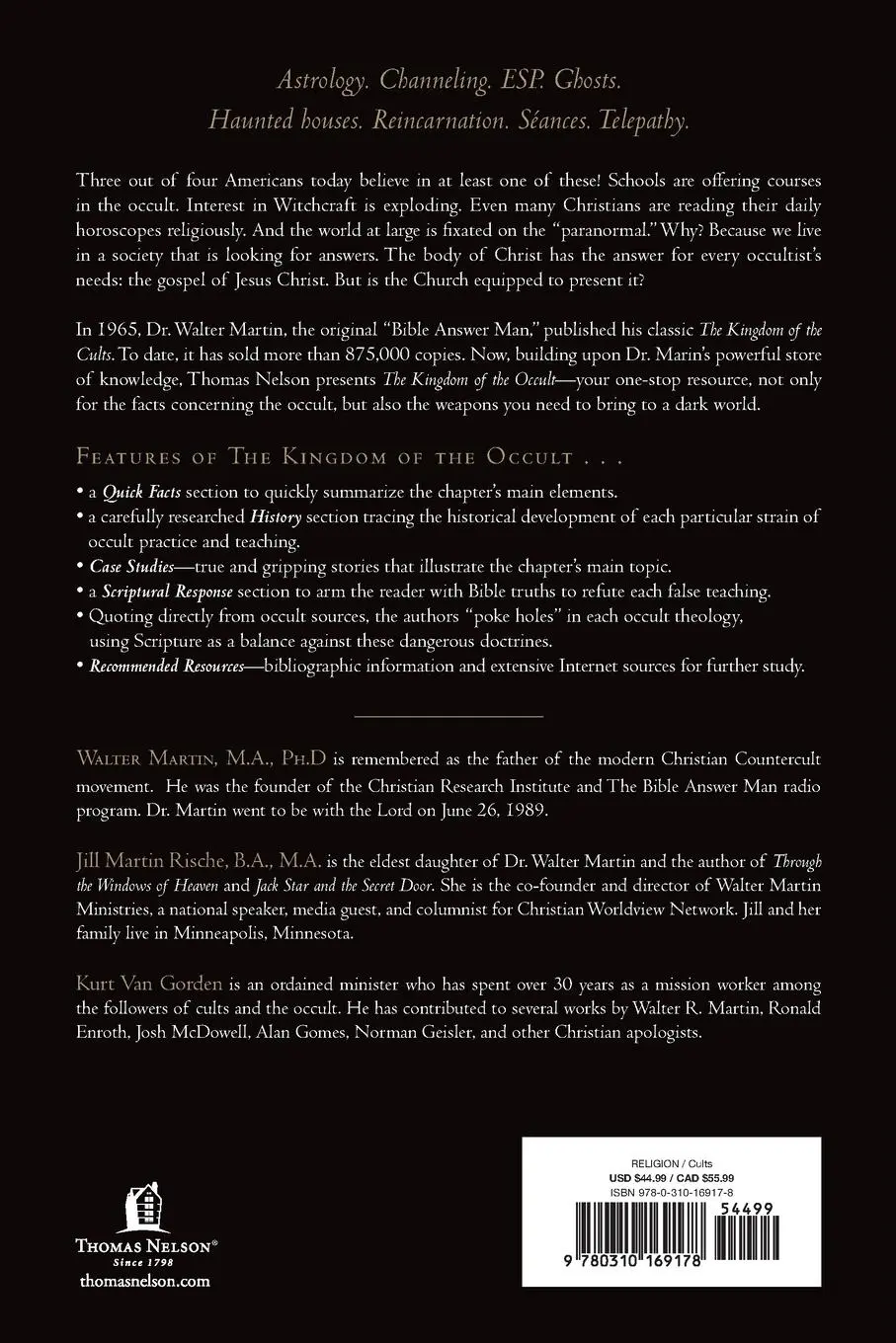 Rückseite: 9780310169178 | The Kingdom of the Occult | Walter Martin | Taschenbuch | Englisch