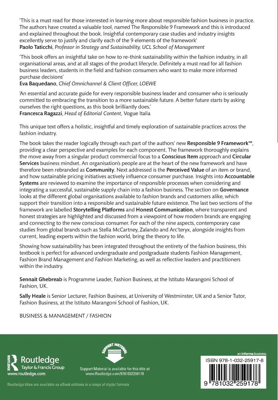 Rückseite: 9781032259178 | Responsible Fashion Business in Practice | Sennait Ghebreab (u. a.)