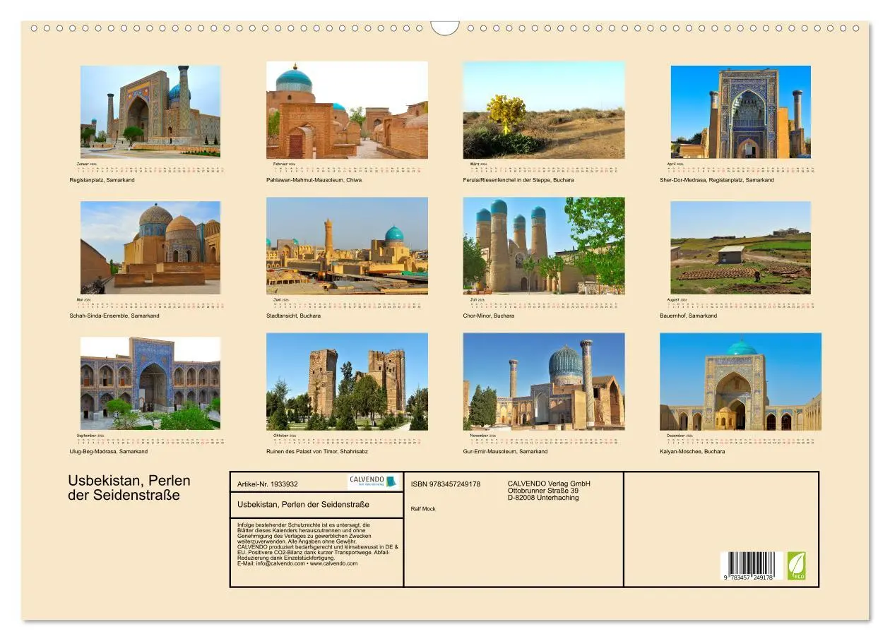 Bild: 9783457249178 | Usbekistan, Perlen der Seidenstraße (Wandkalender 2026 DIN A2...