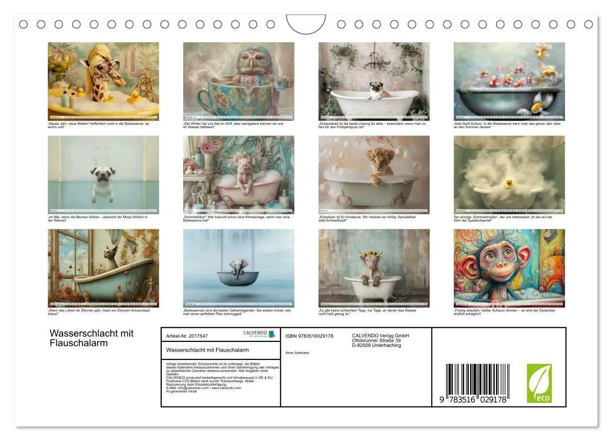 Bild: 9783516029178 | Wasserschlacht mit Flauschalarm (Wandkalender 2026 DIN A4 quer),...