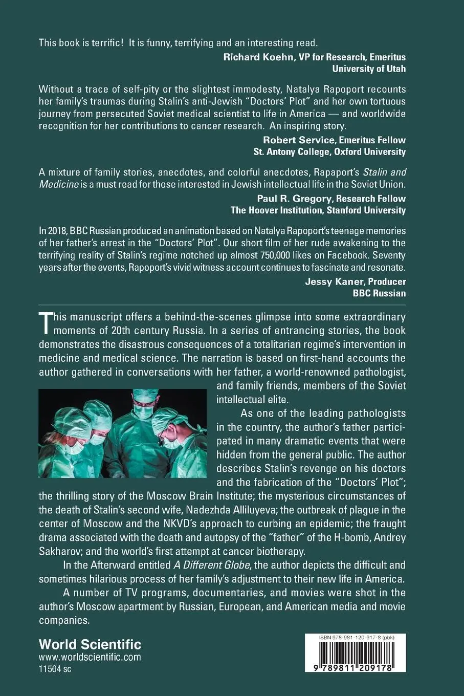Rückseite: 9789811209178 | STALIN AND MEDICINE | UNTOLD STORIES | Natalya Rapoport | Taschenbuch