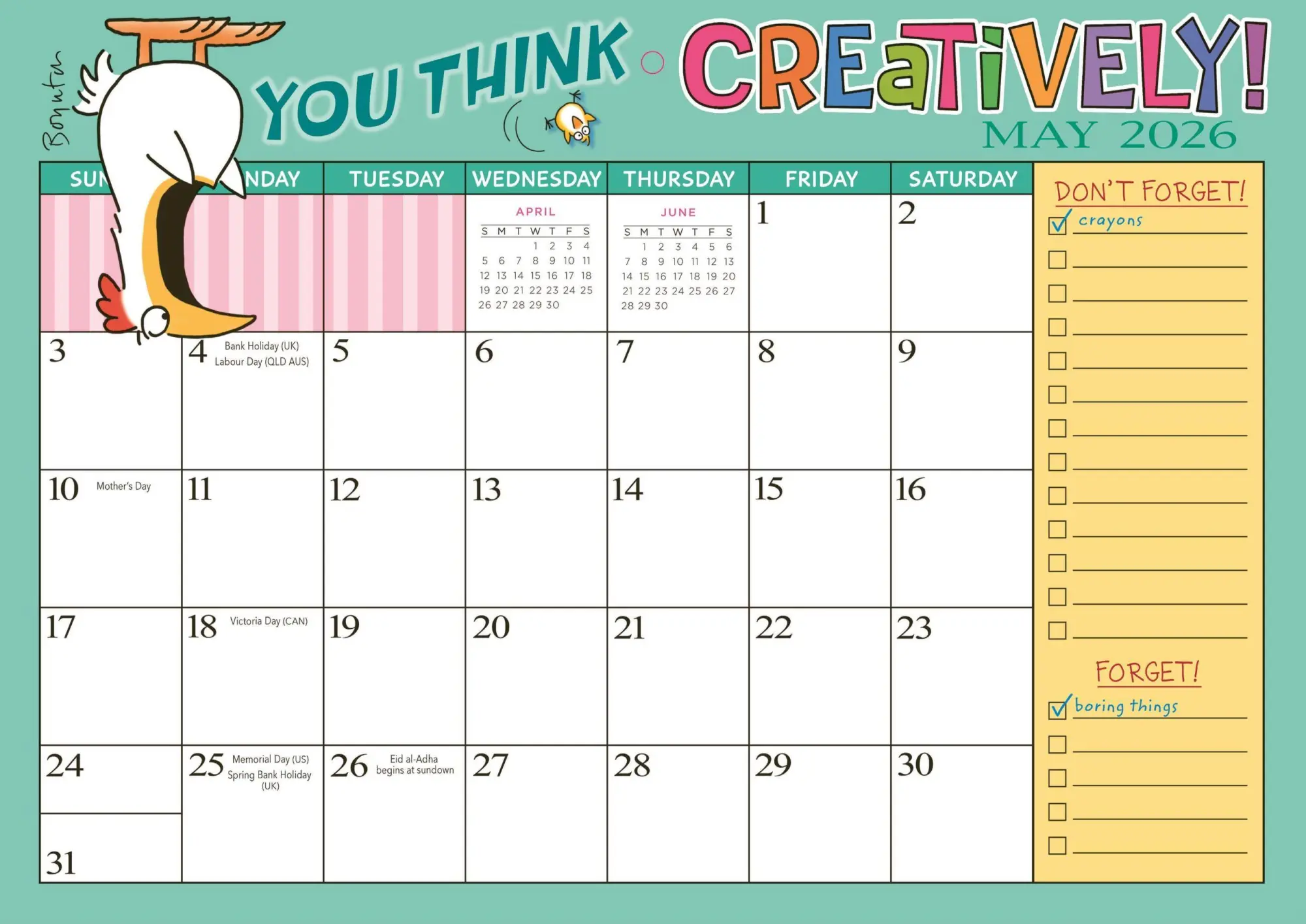 Bild: 9781523529278 | Sandra Boynton's Woo Hoo for You! 2026 Magnetic Calendar | Kalender