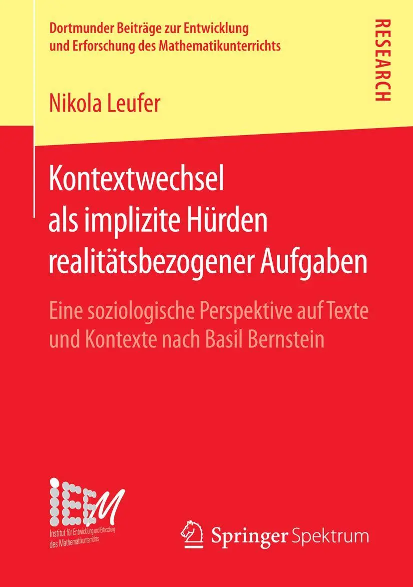 Cover: 9783658139278 | Kontextwechsel als implizite Hürden realitätsbezogener Aufgaben | Buch