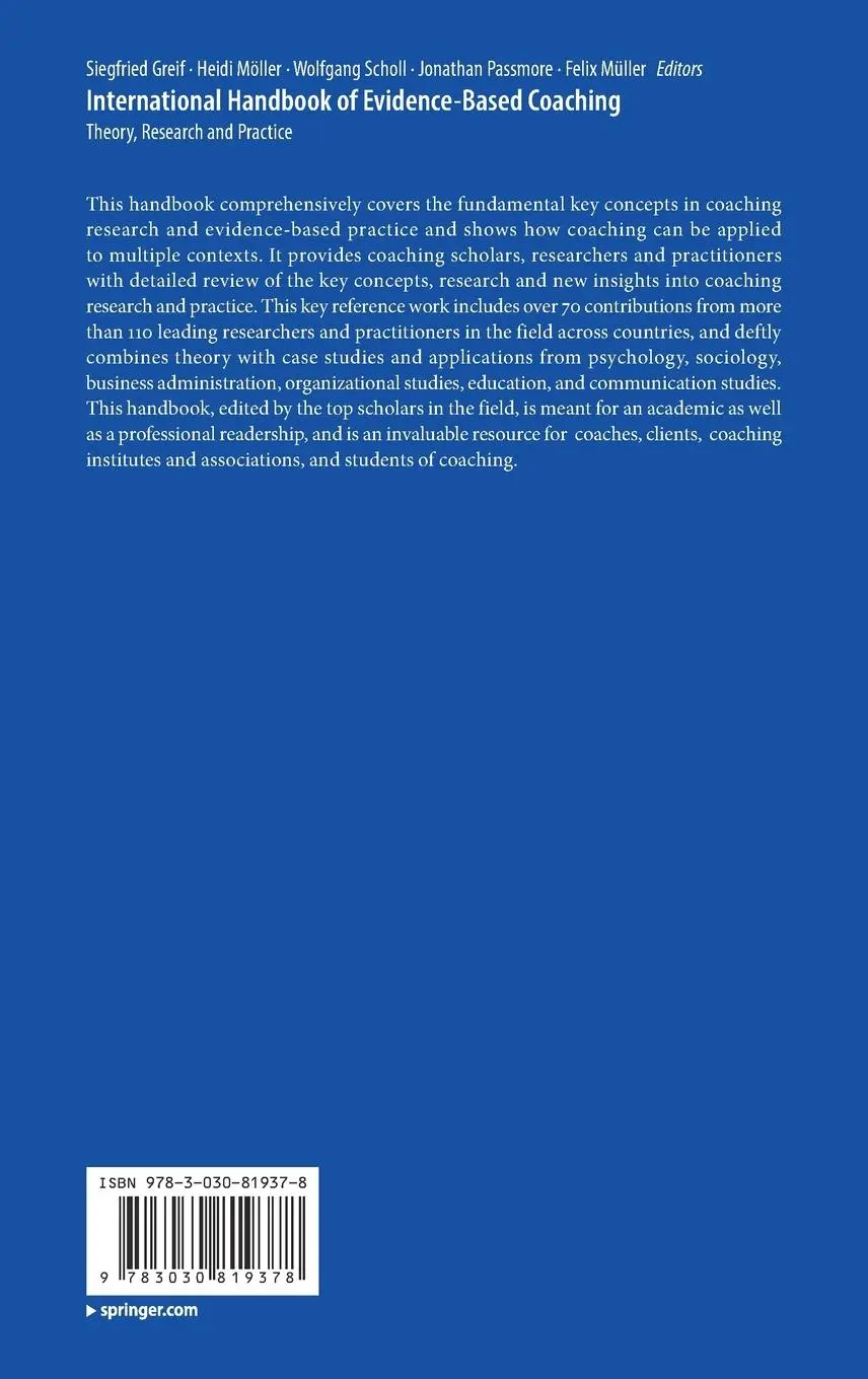Rückseite: 9783030819378 | International Handbook of Evidence-Based Coaching | Greif (u. a.)