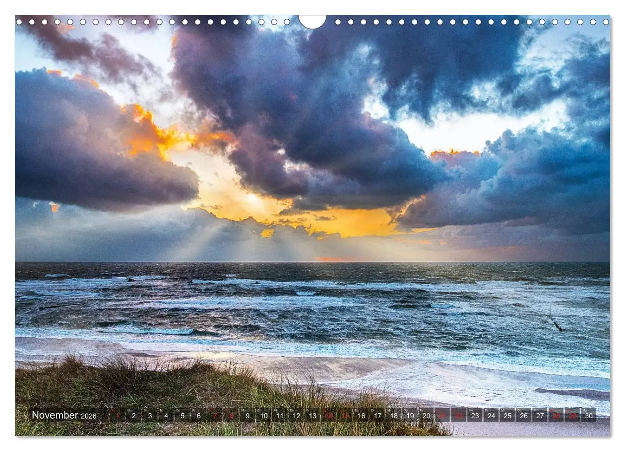 Bild: 9783457919378 | Sylt - Farbige Momente (Wandkalender 2026 DIN A3 quer), CALVENDO...