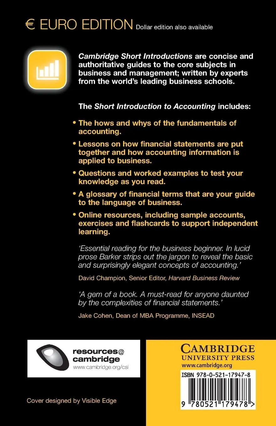 Rückseite: 9780521179478 | Short Introduction to Accounting | Richard Barker | Taschenbuch | 2015