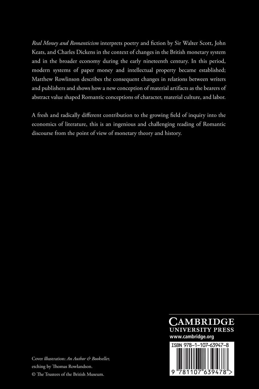 Rückseite: 9781107639478 | Real Money and Romanticism | Matthew Rowlinson | Taschenbuch | 2013