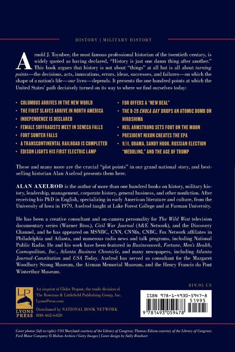 Rückseite: 9781493059478 | 100 Turning Points in American History | Alan Axelrod | Taschenbuch