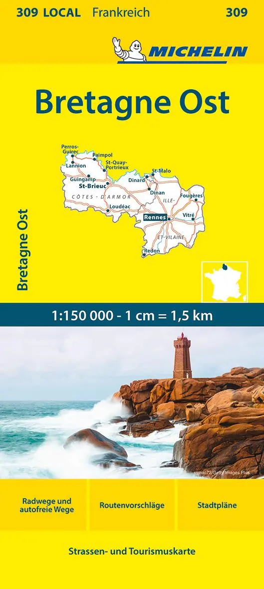 Cover: 9782067259478 | Michelin Bretagne Ost | (Land-)Karte | Michelin Localkarte 1 : 150 000