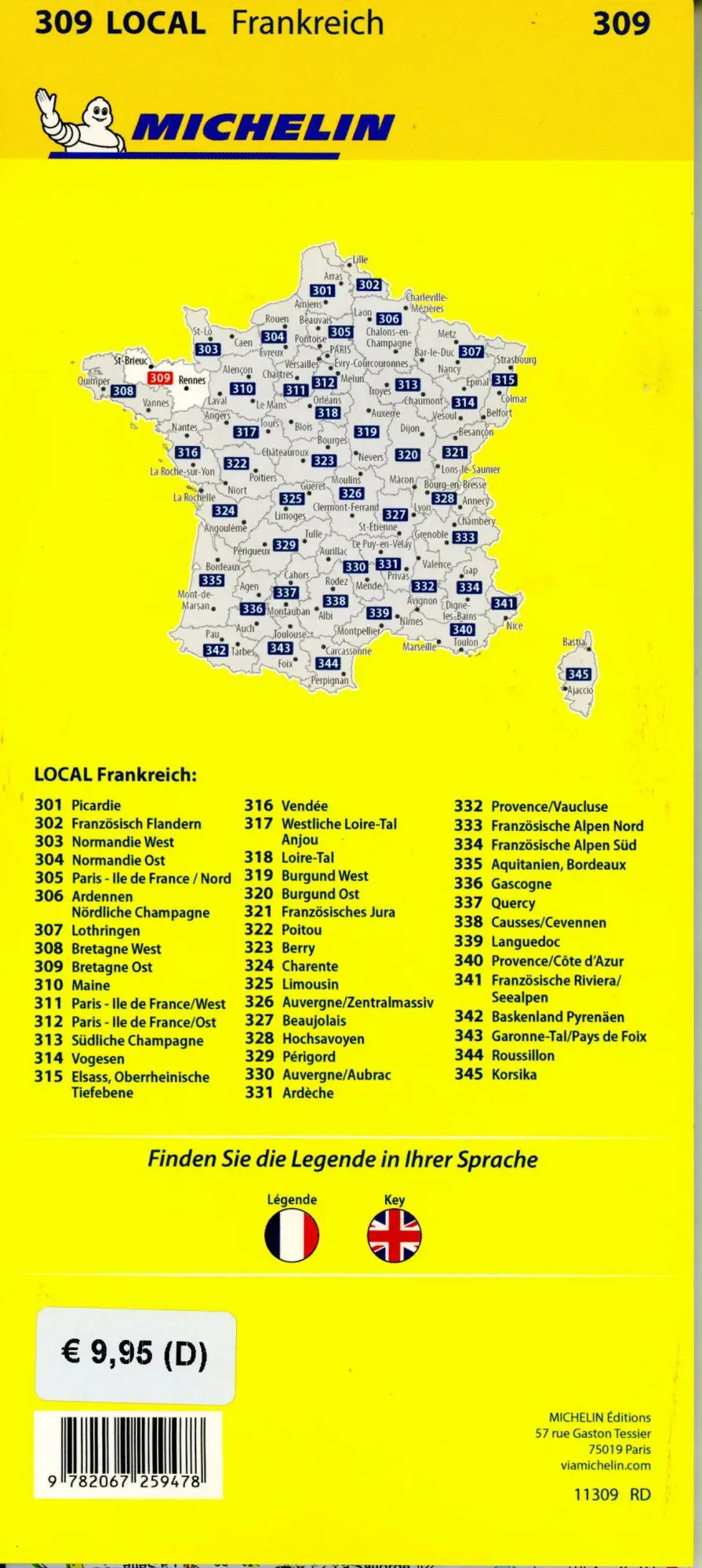 Bild: 9782067259478 | Michelin Bretagne Ost | (Land-)Karte | Michelin Localkarte 1 : 150 000