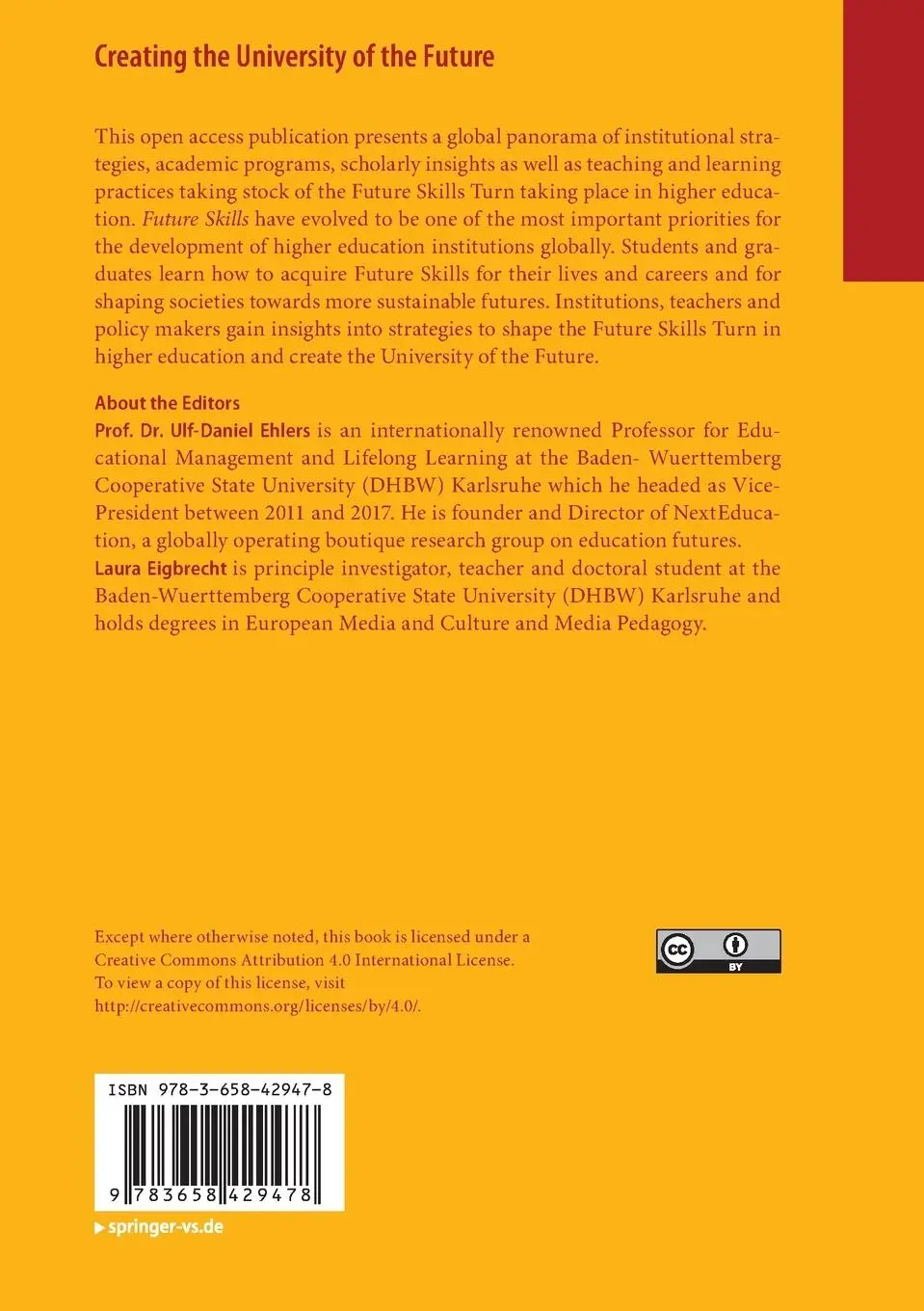 Rückseite: 9783658429478 | Creating the University of the Future | Laura Eigbrecht (u. a.) | Buch
