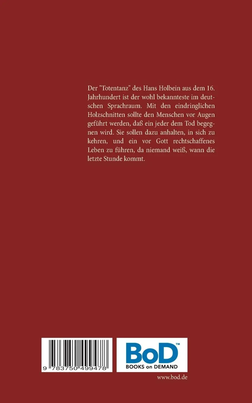 Rückseite: 9783750499478 | Der Totentanz (Bilder des Todes) | Hans Holbein | Taschenbuch | 120 S.