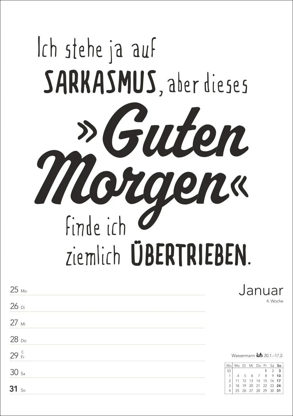 Bild: 9783840039478 | Typo-Sprüche-Kalender s/w Wochenplaner 2027 - mit 53 witzigen Sprüchen