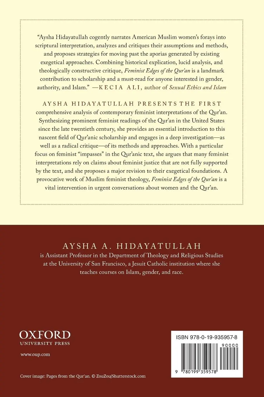 Rückseite: 9780199359578 | Feminist Edges of the Qur'an | Aysha A. Hidayatullah | Taschenbuch