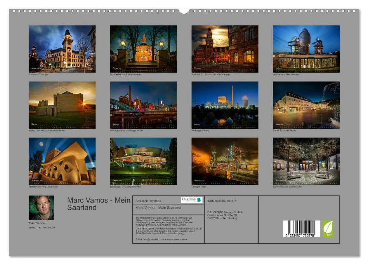 Bild: 9783457759578 | Marc Vamos - Mein Saarland (hochwertiger Premium Wandkalender 2026...