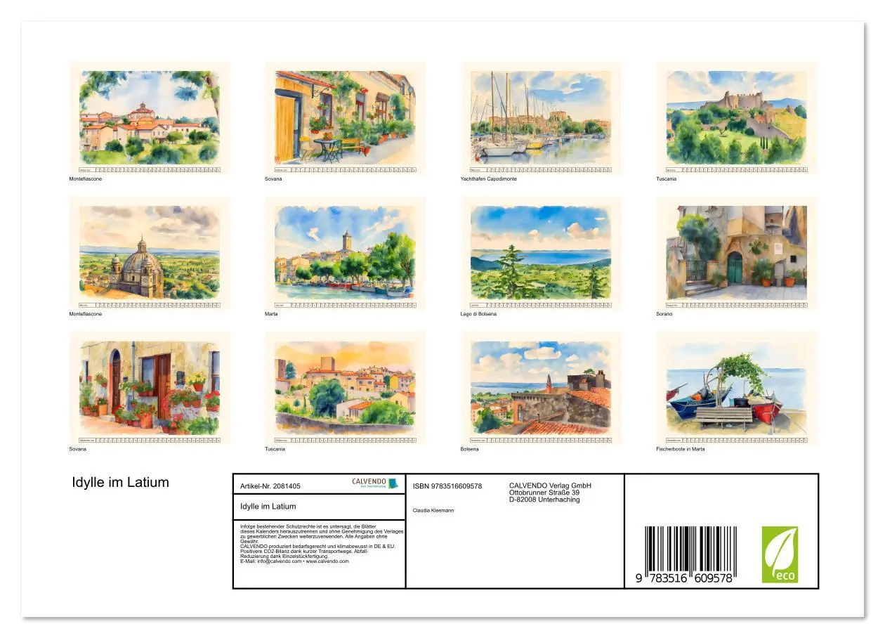 Bild: 9783516609578 | Idylle im Latium (Wandkalender 2026 DIN A4 quer), CALVENDO...