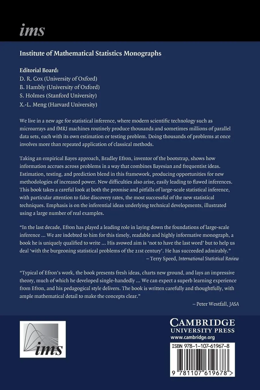 Rückseite: 9781107619678 | Large-Scale Inference | Bradley Efron | Taschenbuch | Englisch | 2014