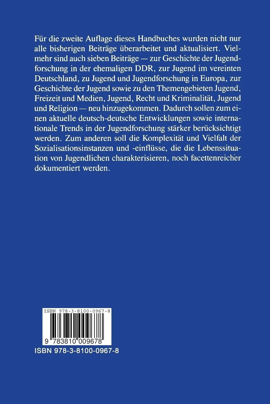 Rückseite: 9783810009678 | Handbuch der Jugendforschung | Heinz-Hermann Krüger | Taschenbuch