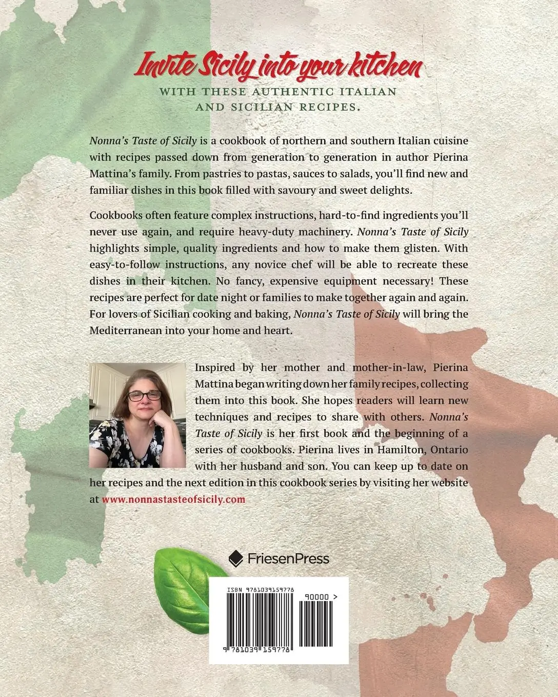 Rückseite: 9781039159778 | Nonna's Taste Of Sicily | Pierina Mattina | Taschenbuch | Englisch