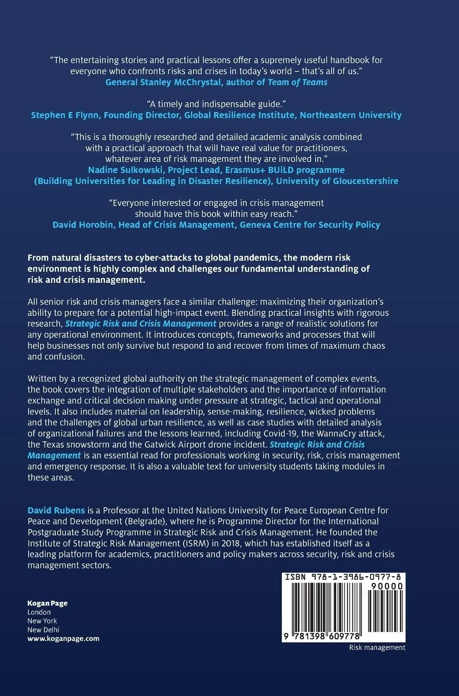 Rückseite: 9781398609778 | Strategic Risk and Crisis Management | David Rubens (u. a.) | Buch