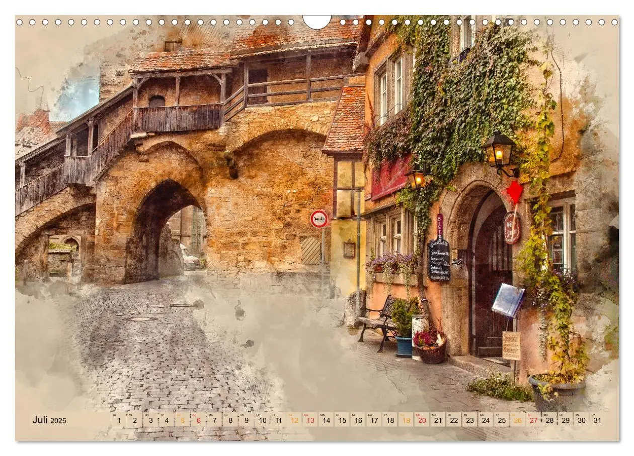 Bild: 9783435409778 | Romantische Städte - Rothenburg ob der Tauber (Wandkalender 2025...