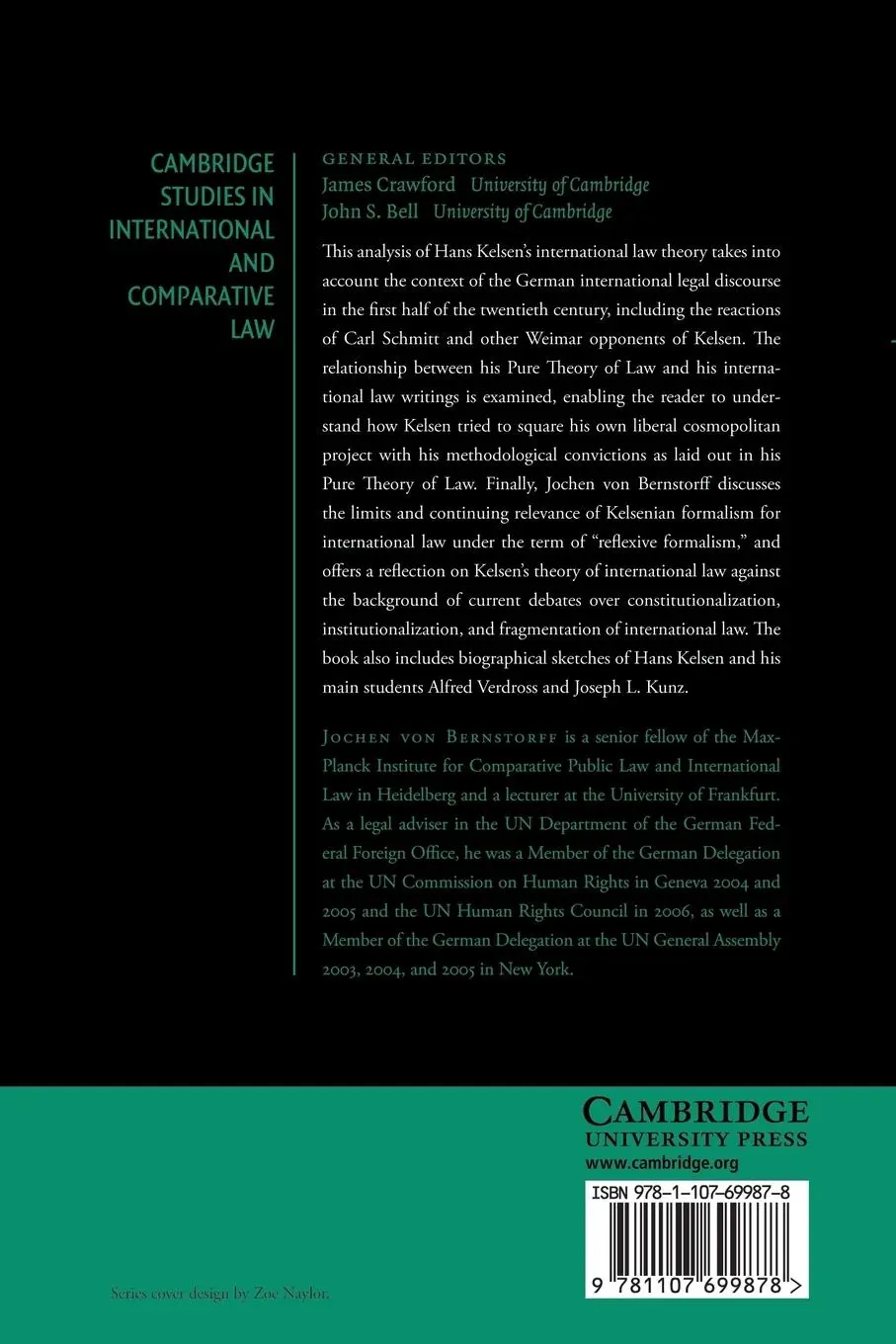 Rückseite: 9781107699878 | The Public International Law Theory of Hans Kelsen | Bernstorff | Buch