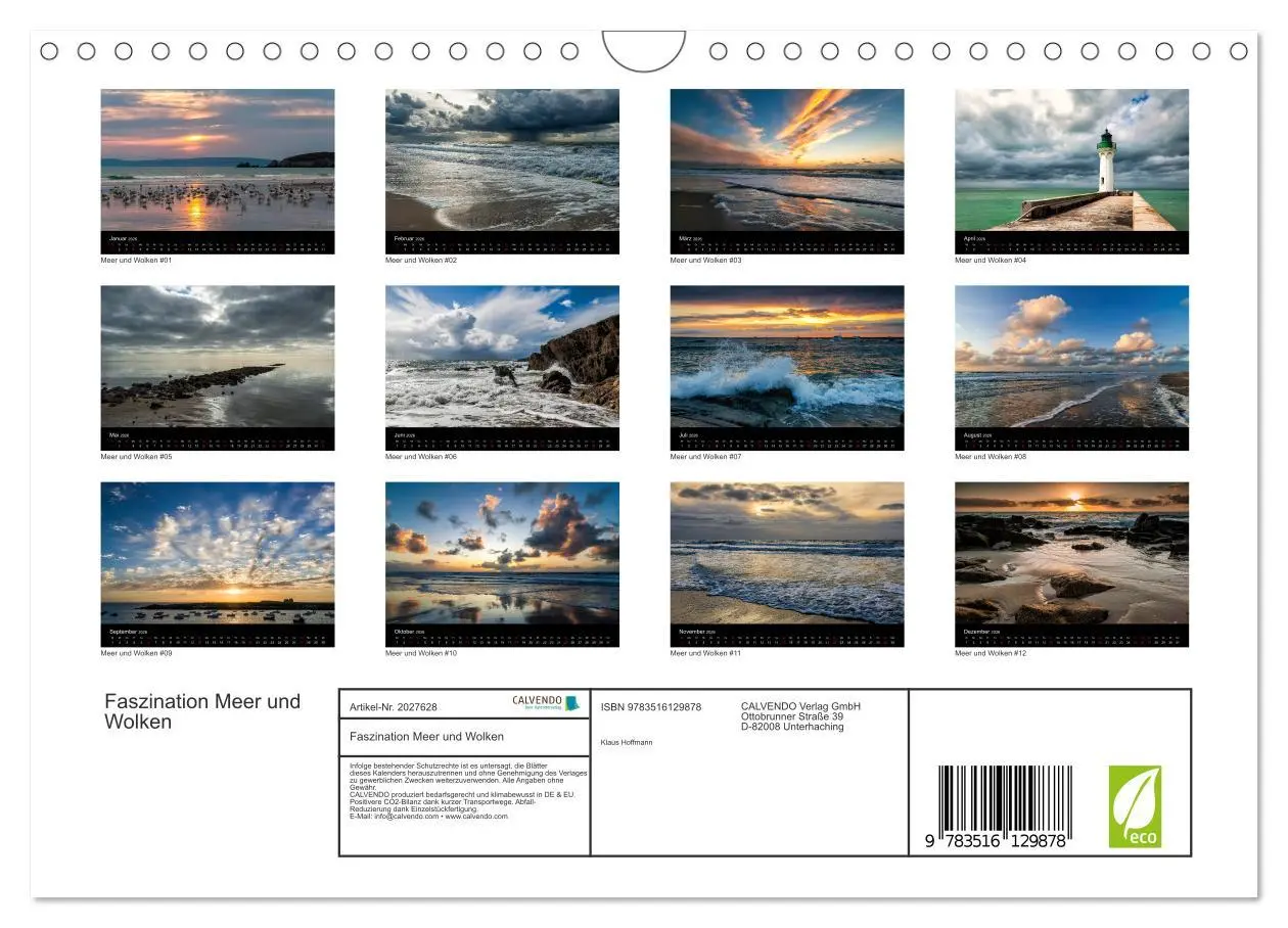 Bild: 9783516129878 | Faszination Meer und Wolken (Wandkalender 2026 DIN A4 quer),...