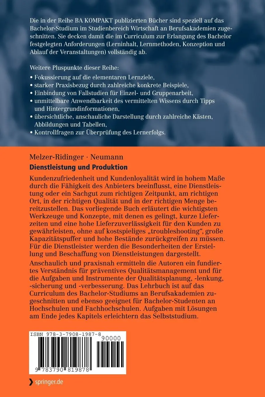 Rückseite: 9783790819878 | Dienstleistung und Produktion | Alexander Neumann (u. a.) | Buch