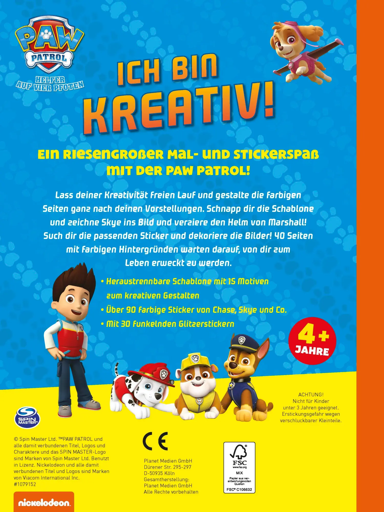 Rückseite: 9783849939878 | PAW Patrol Ich bin kreativ! | Taschenbuch | PAW Patrol | 48 S. | 2025