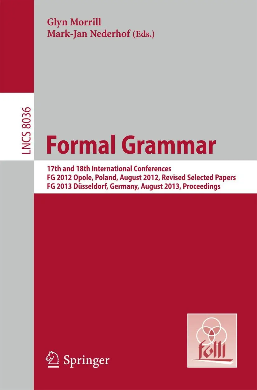 Cover: 9783642399978 | Formal Grammar | Glyn Morrill (u. a.) | Taschenbuch | x | Englisch