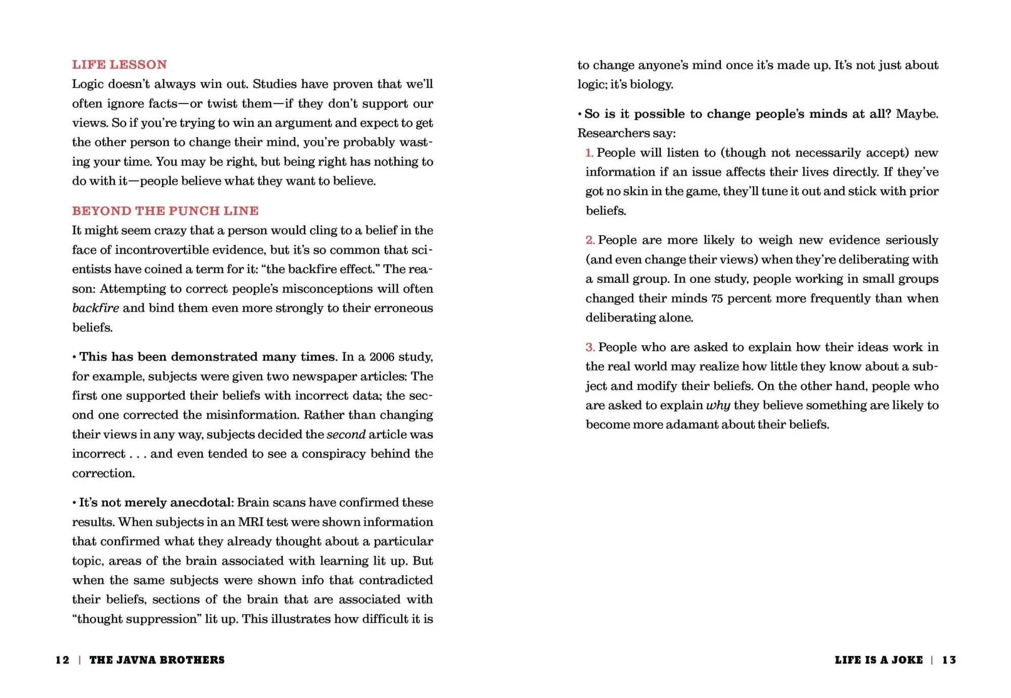 Bild: 9781523500079 | Life Is a Joke | 100 Life Lessons (with Punch Lines) | Brothers | Buch