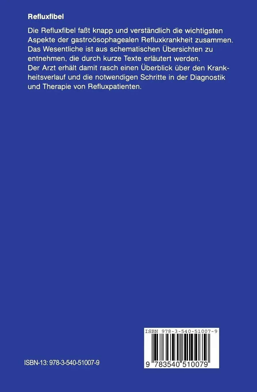 Rückseite: 9783540510079 | Refluxfibel | Stefan Müller-Lissner (u. a.) | Taschenbuch | viii
