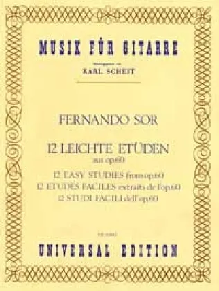 Cover: 9783702420079 | 12 leichte Etüden | aus op. 60. Gitarre. Partitur. | Karl Scheit