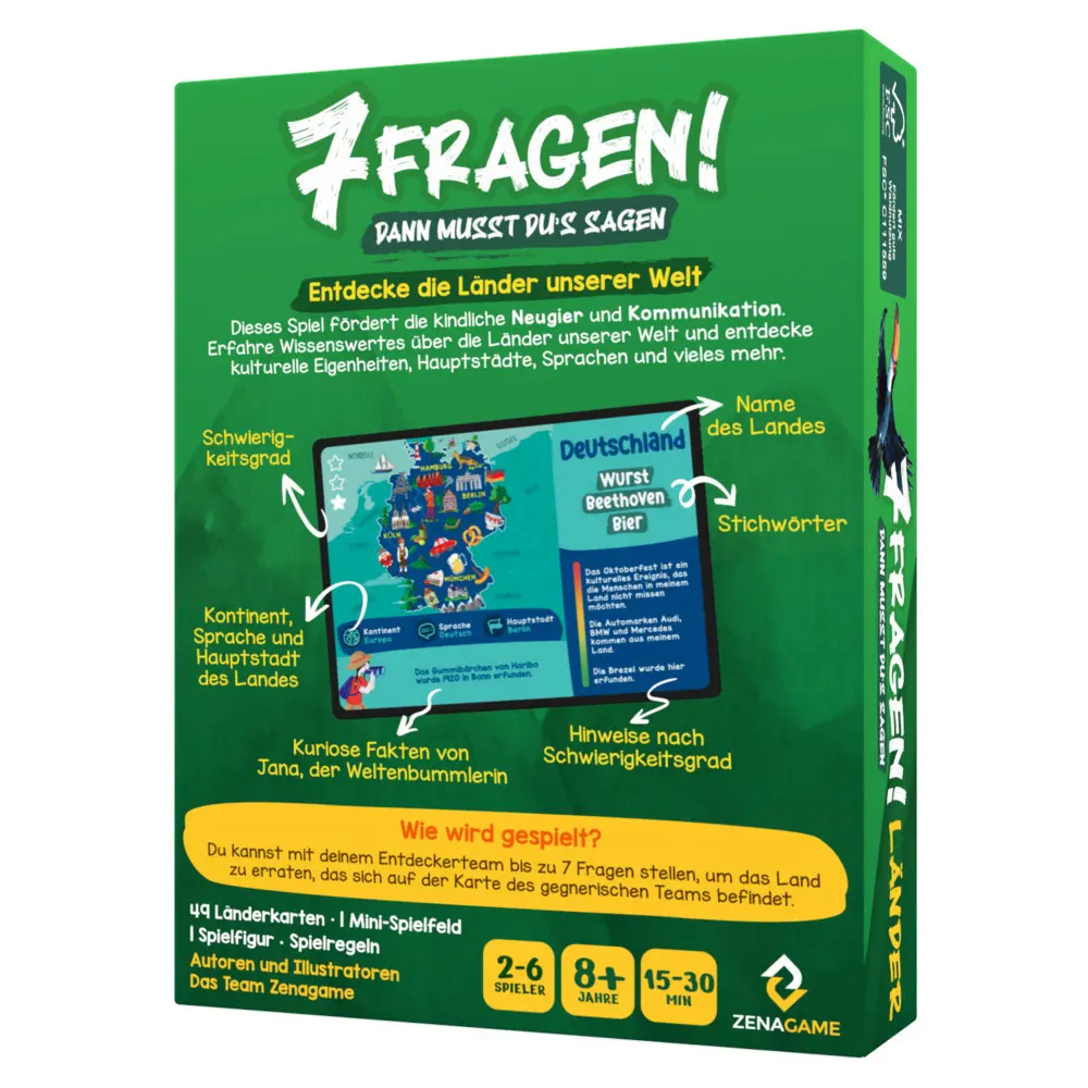 Bild: 3701217620179 | ZENAGAME - 7 Fragen! Dann musst Dus sagen Länder | Spiel | 3162017