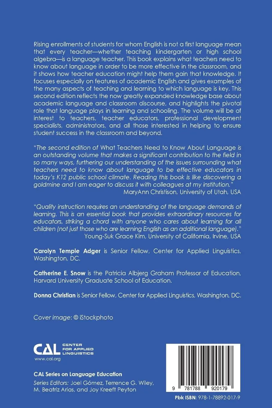 Rückseite: 9781788920179 | What Teachers Need to Know About Language | Catherine E. Snow | Buch