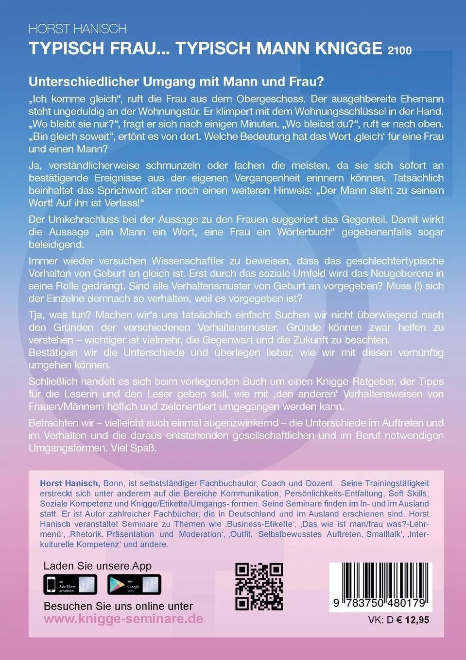 Rückseite: 9783750480179 | Typisch Frau - Typisch Mann Knigge 2100 | Horst Hanisch | Taschenbuch