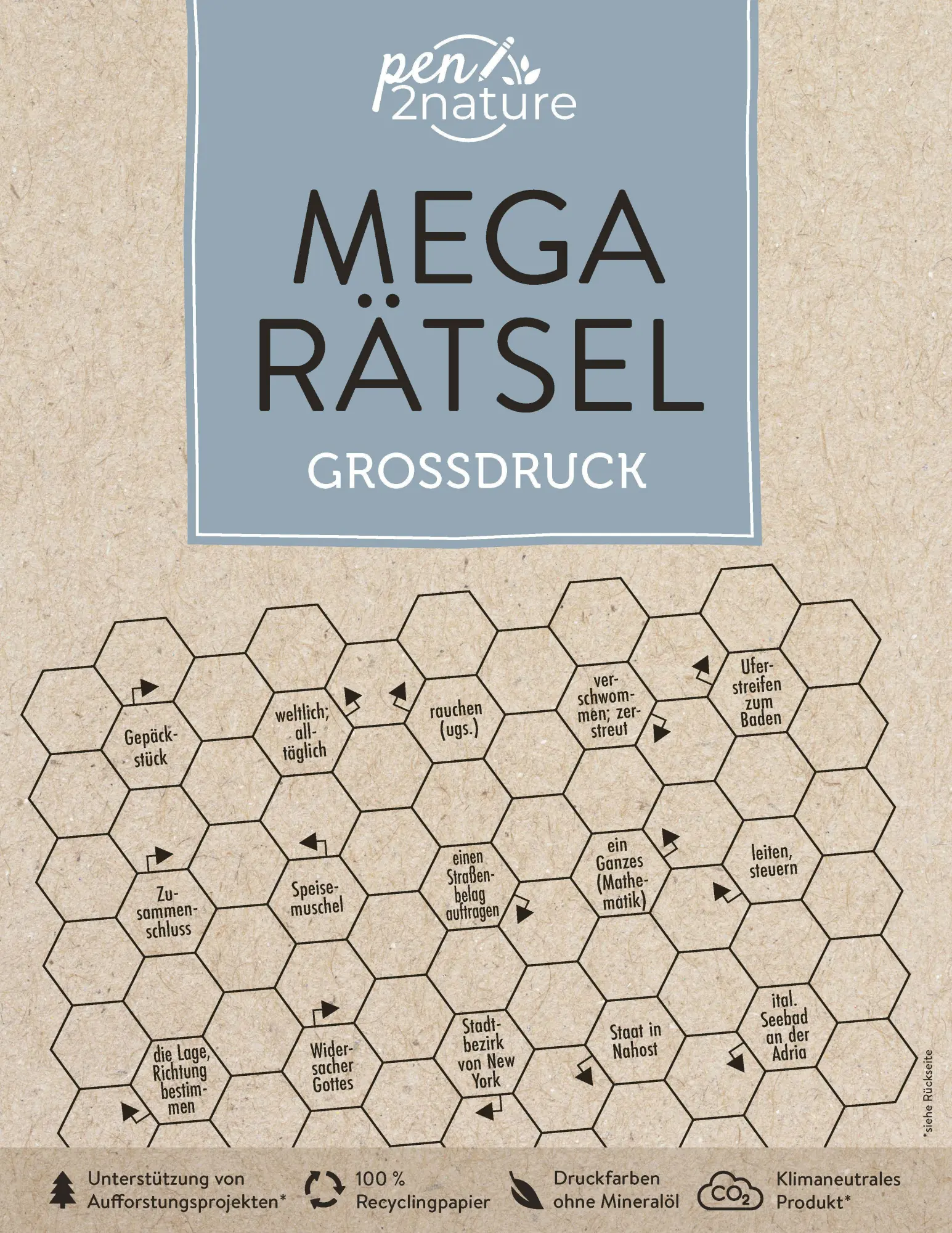 Cover: 9783987640179 | Mega-Rätsel Großdruck. Bunter Rätselmix in Großschrift | Pen2nature