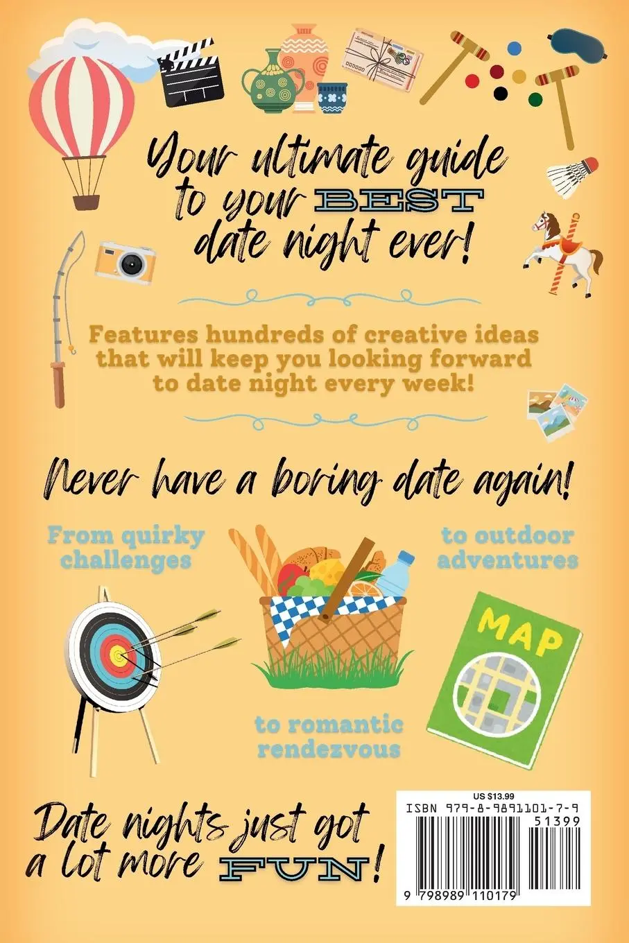 Rückseite: 9798989110179 | 500+ Fun Couples Date Night Ideas | Summer Valentine | Taschenbuch