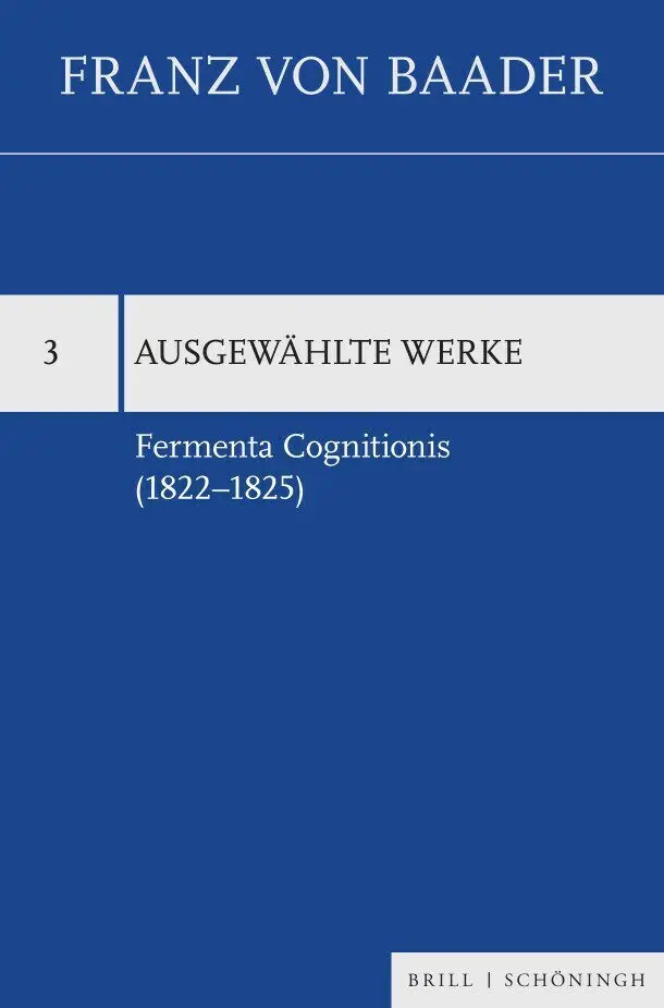 Cover: 9783506790279 | Fermenta Cognitionis (1822-1825) | Alberto Bonchino | Buch | VIII