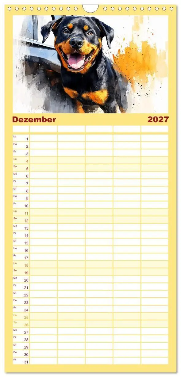Bild: 9783594290279 | Familienplaner 2027 - Kraftvolle Rottweiler. Stattliche...